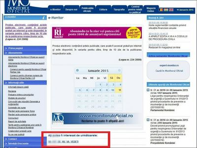 Monitorul oficial spart